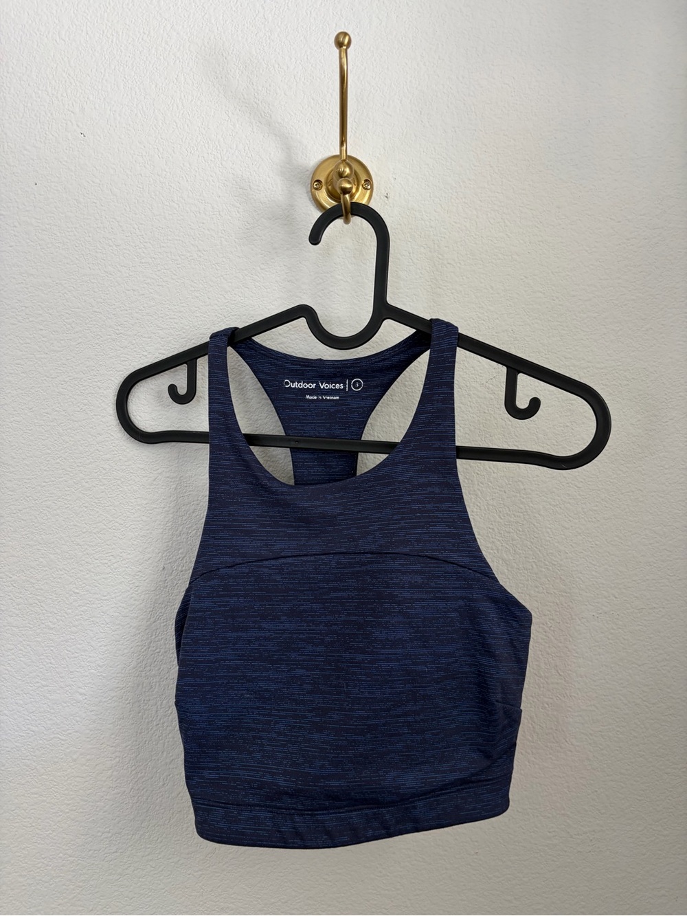 Outdoor Voices Super Form Tech Sweat Crop Top -Navy Heather